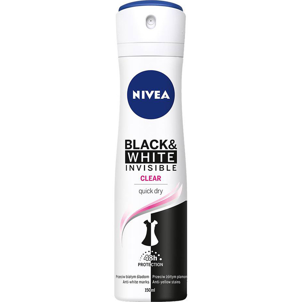 اسپری ضد تعریق زنانه Invisible Black & White Clear نیوا 150ml