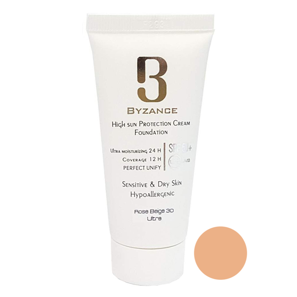 فلوئید ضد آفتاب کرم پودری SPF50 پوست خشک بیزانس 30ml
