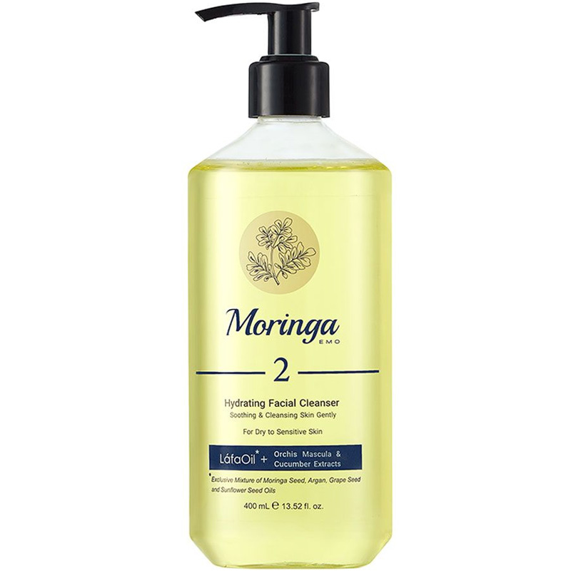 ژل شستشو و آبرسان پوست های خشک و حساس مورینگا امو 400ml
