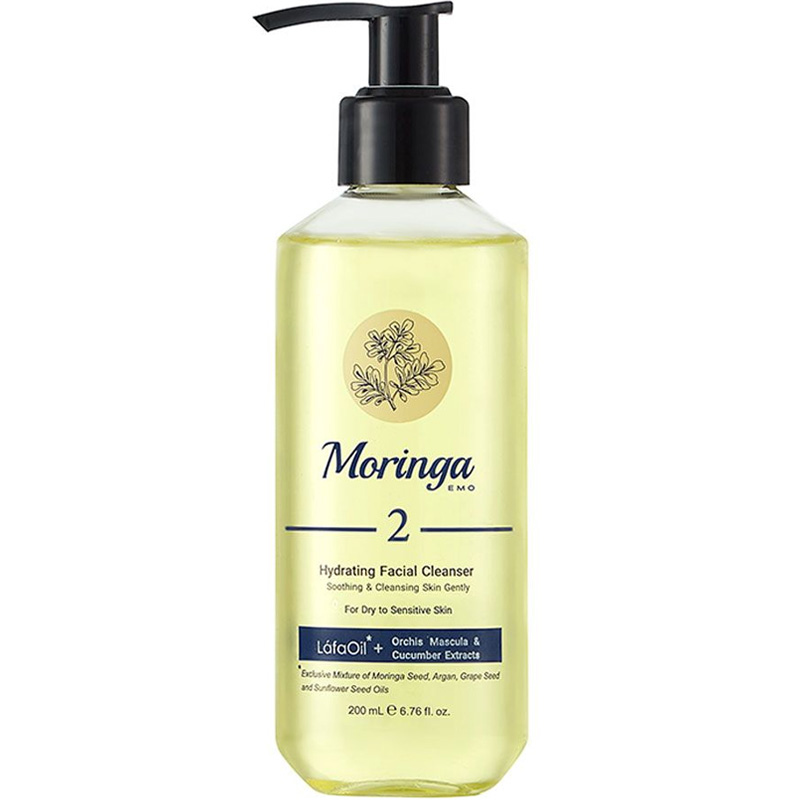 ژل شستشو و آبرسان پوست خشک و حساس مورینگا امو 200ml