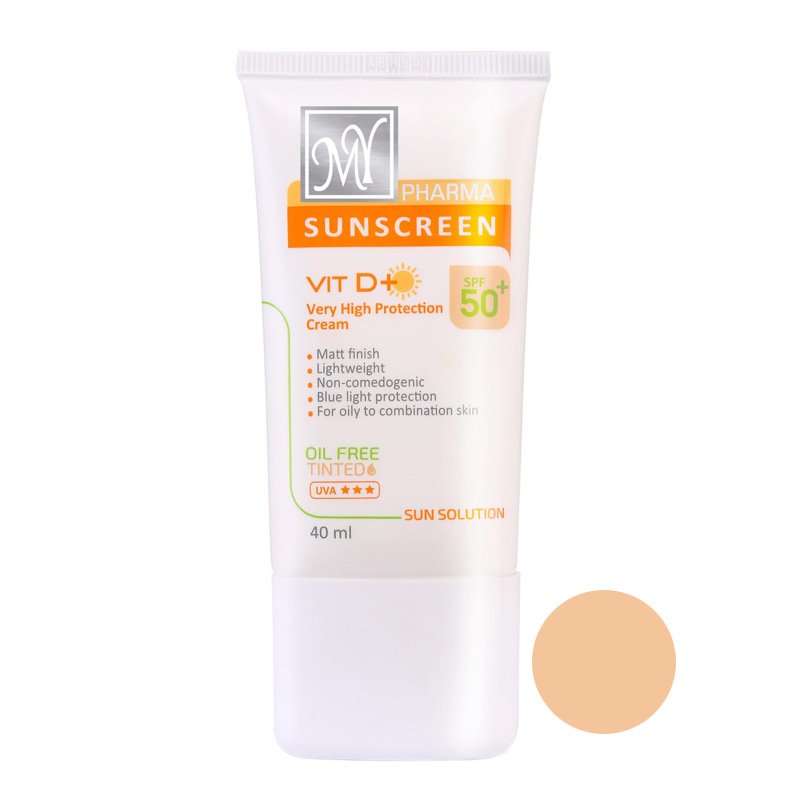 کرم ضد آفتاب فاقد چربی Vit D رنگی SPF50 مای فارما 40ml