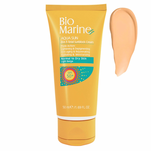کرم ضد آفتاب رنگی روشن کننده و ضد چروک بایومارین SPF50 