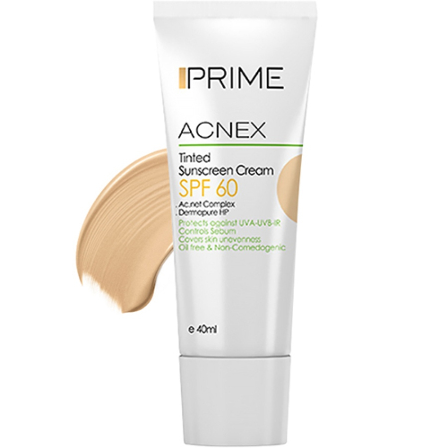 کرم ضد آفتاب رنگی فاقد چربی SPF60 پریم 40ml