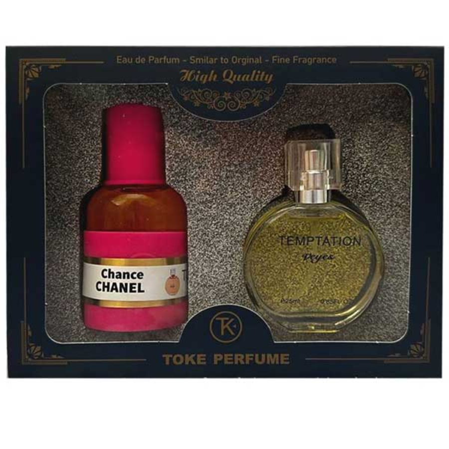 ست ادکلن و عطر جیبی زنانه توک مدل Chance Chanel 