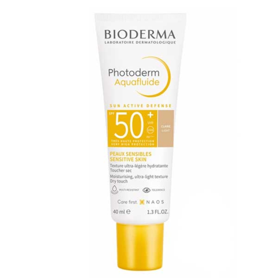 فلوئید ضد آفتاب رنگی بایودرما 40ml Photoderm Aquafluide claire light SPF50  