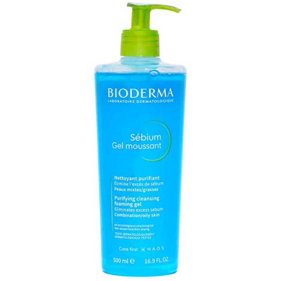 ژل شستشوی بایودرما پوست چرب و مختلط 500ml