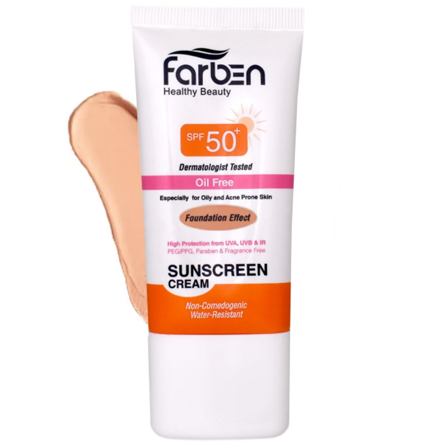 کرم ضد آفتاب رنگی پوست چرب SPF50 فاربن 50ml