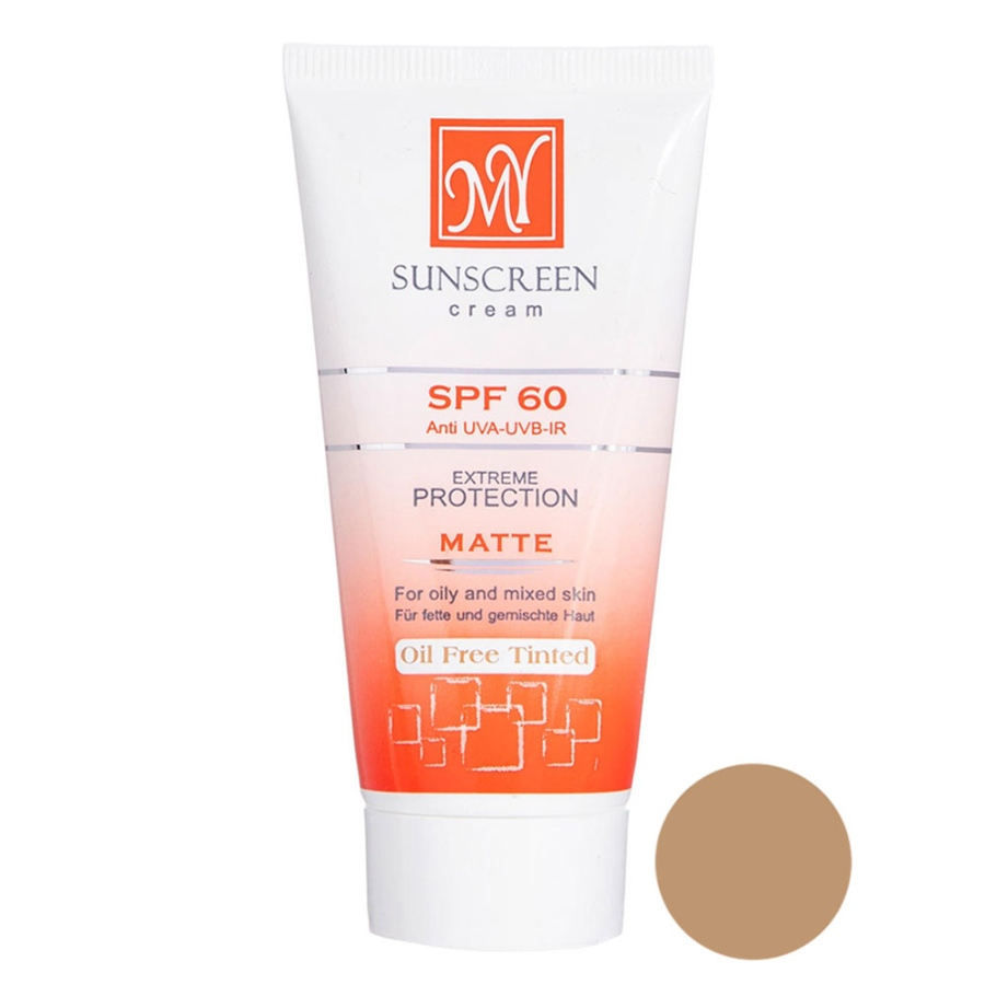 کرم ضد آفتاب رنگی پوست های چرب و مختلط SPF60 مای 50ml