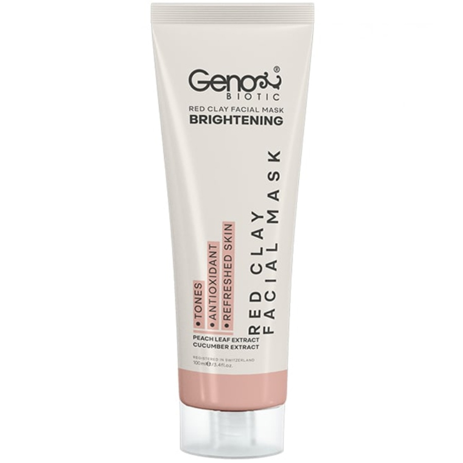 ماسک صورت و گردن حاوی خاک رس قرمز ژنوبایوتیک 100ml
