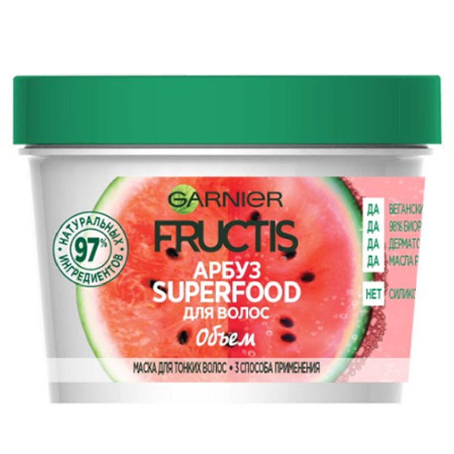 ماسک مو مناسب موهای نازک و شکننده عصاره هندوانه Fructis گارنیه 390ml