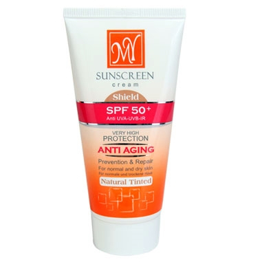 کرم ضد آفتاب ضد چروک شیلد رنگی طبیعی SPF 50 مای