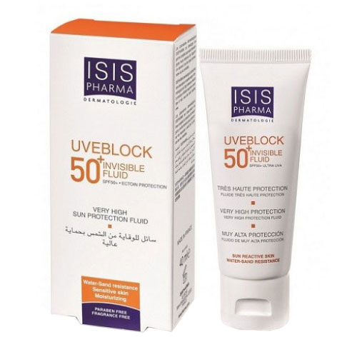 فلوئید ضد آفتاب SPF50 بی رنگ آیسیس فارما 40ml
