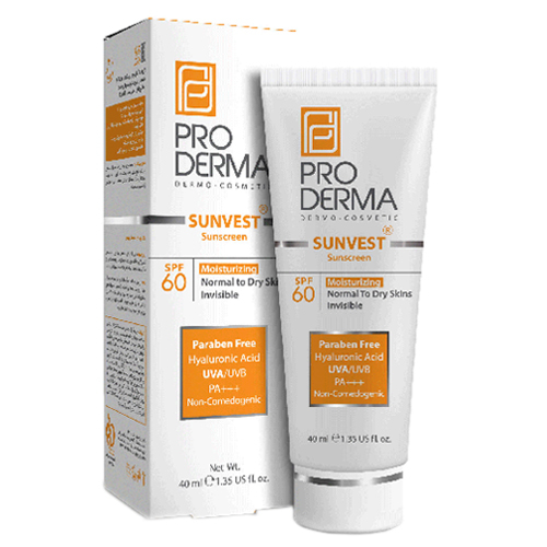 کرم ضد آفتاب و مرطوب کننده SPF60 پرودرما 40ml