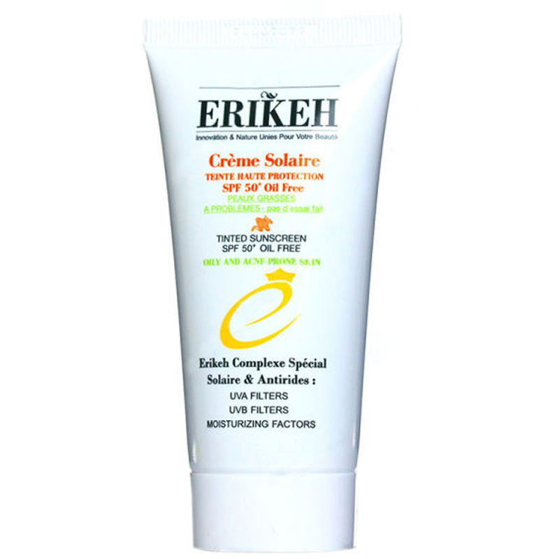 کرم ضدآفتاب اریکه مدل Tinted oil free & Anti Acne SPF 50 حجم 50 میلی لیتر