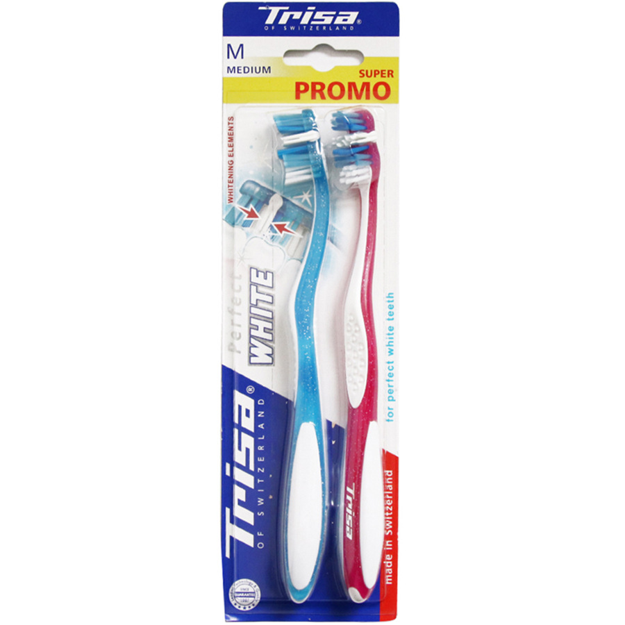 پک دو عددی مسواک Perfect White با برس متوسط تریزا
