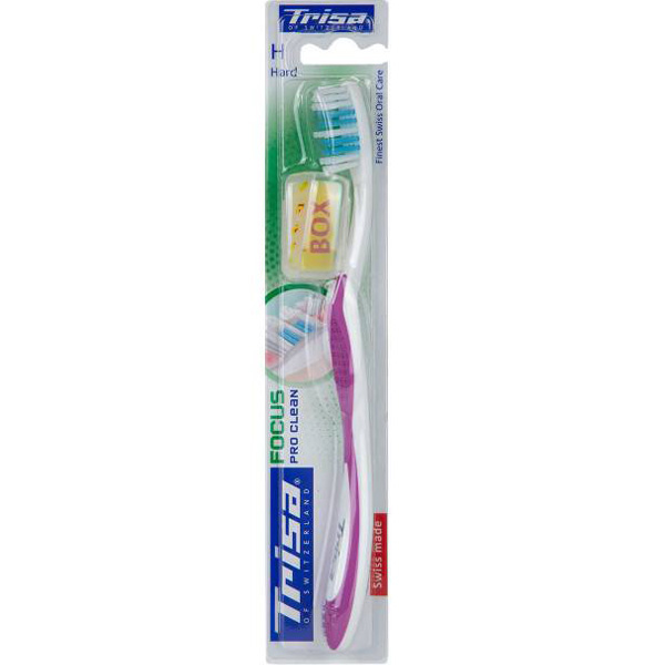 مسواک با برس سخت همراه با درپوش Focus Pro Clean تریزا
