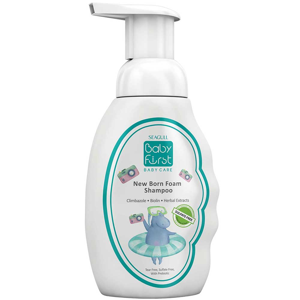 شامپو فوم نوزاد پسر Baby First سی گل 200ml