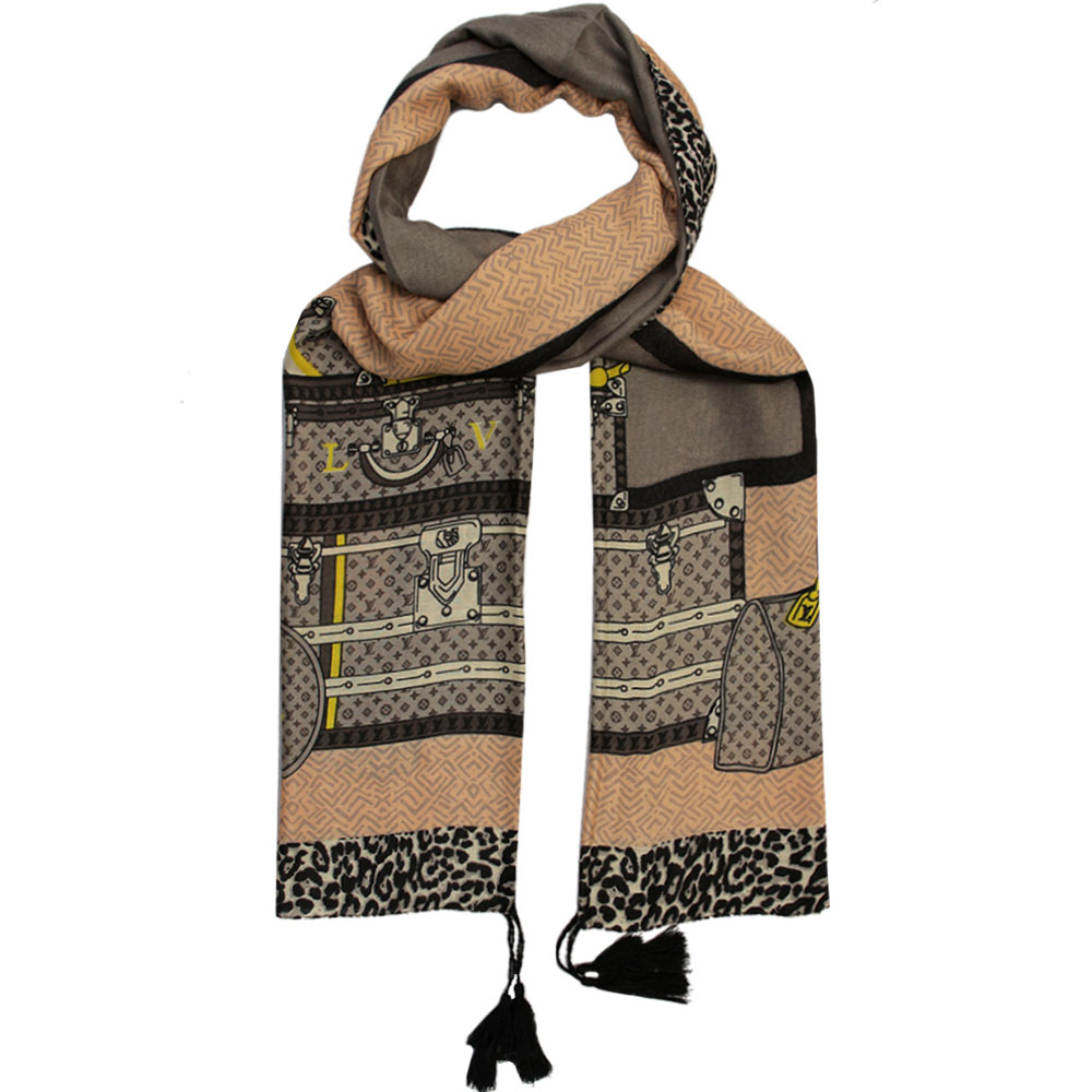 شال بلفی طرح طوسی صورتی کد 10003