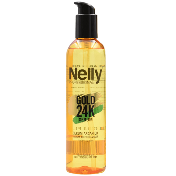 سرم ضد موخوره و ترمیم کننده حاوی روغن آرگان و کراتین Gold 24K نلی 300ml