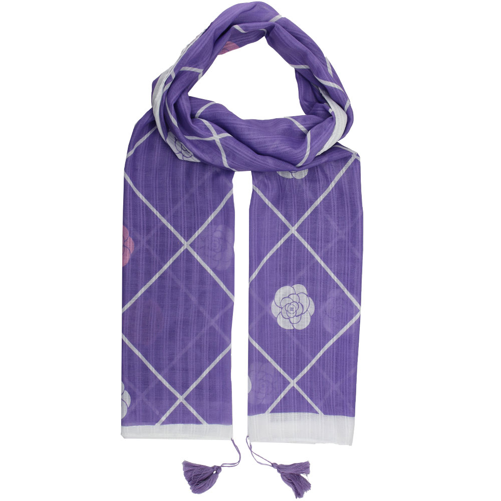 شال نخی شنل گل ریز بنفش کد 23006