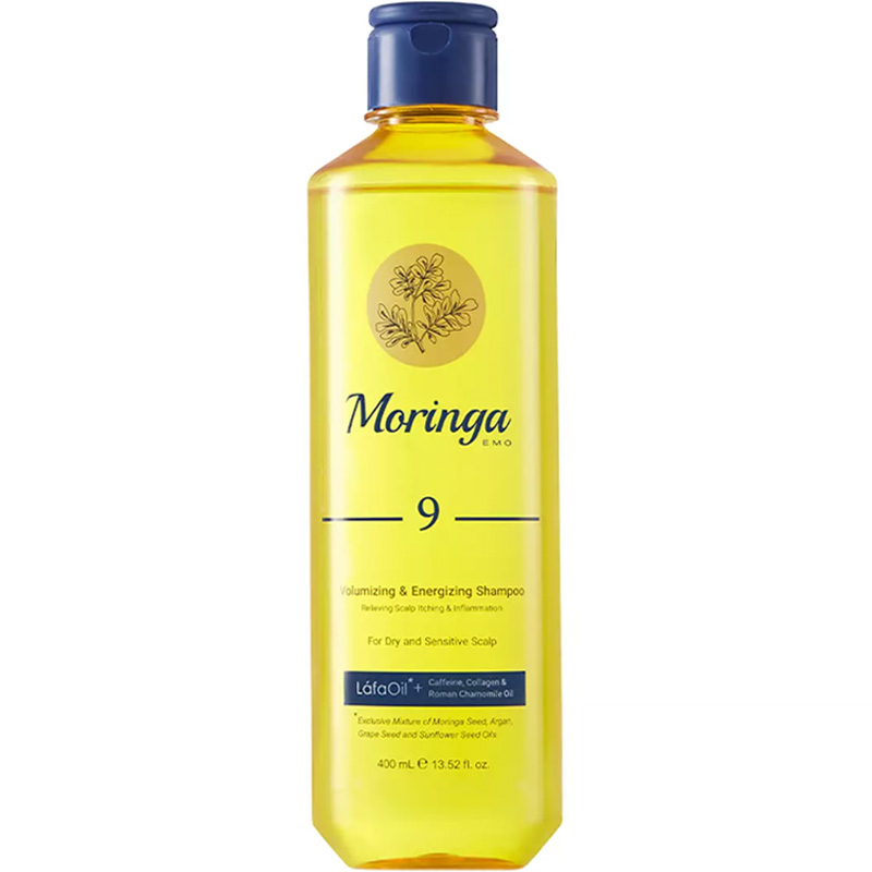 شامپو حجم دهنده و انرژی بخش پوست سر خشک و حساس 9 مورینگا 400ml