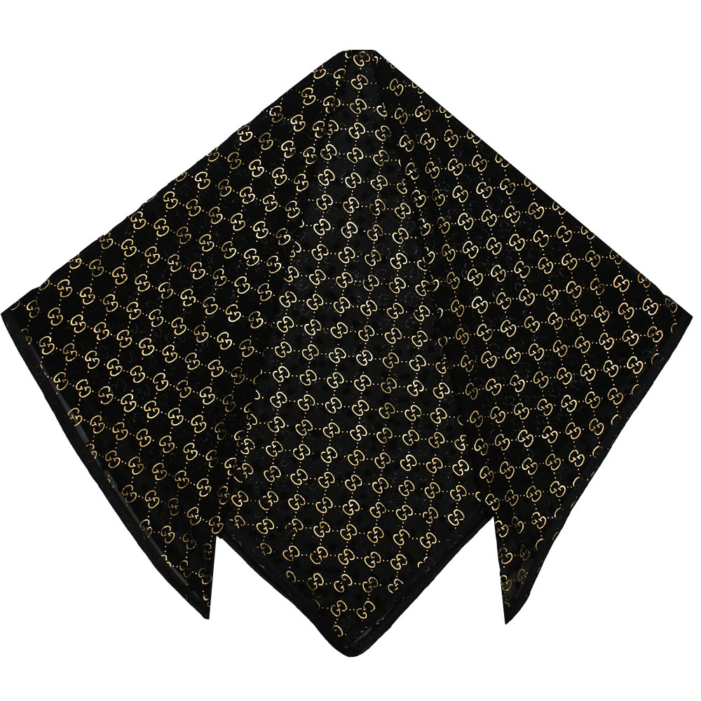 مینی اسکارف طرح گوچی مشکی طلایی کد 6038