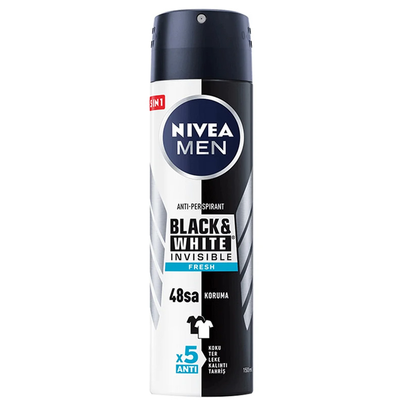اسپری ضد تعریق مردانه Invisible Black & White Fresh نیوا 150ml