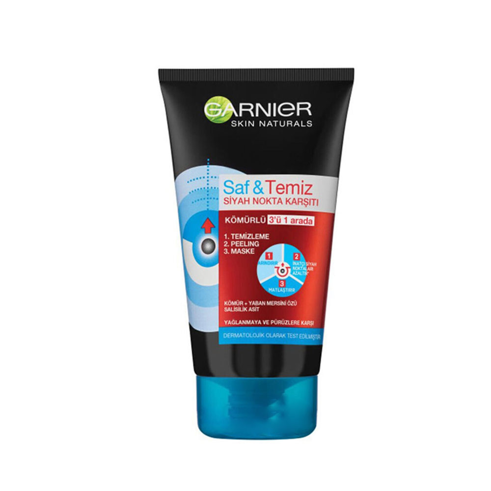 پاک کننده 3 منظوره زغال فعال پیور اکتیو گارنیه 50ml