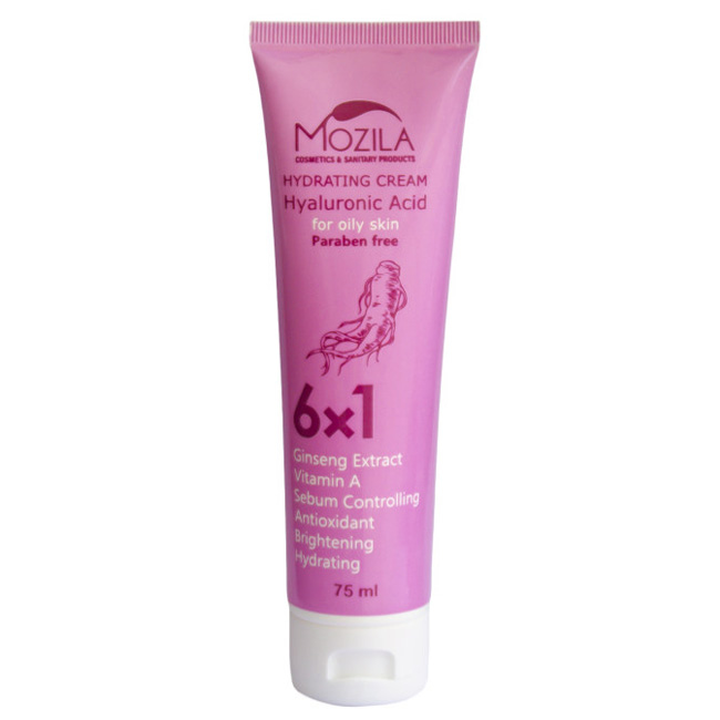 کرم آبرسان حاوی هیالورونیک اسید و جنسینگ پوست چرب موزیلا 75ml