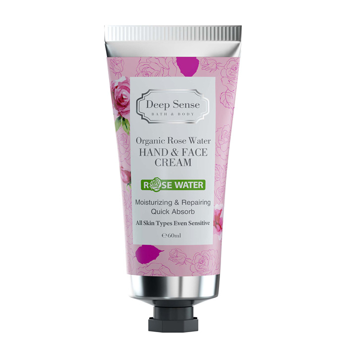 کرم مرطوب کننده دست و صورت انواع پوست گلاب دیپ سنس 60ml