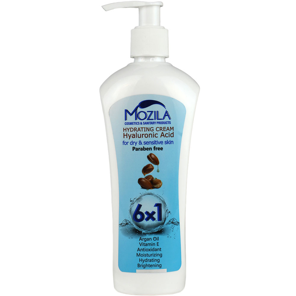 کرم پمپی آبرسان و مرطوب کننده حاوی هیالورونیک اسید پوست خشک موزیلا 300ml