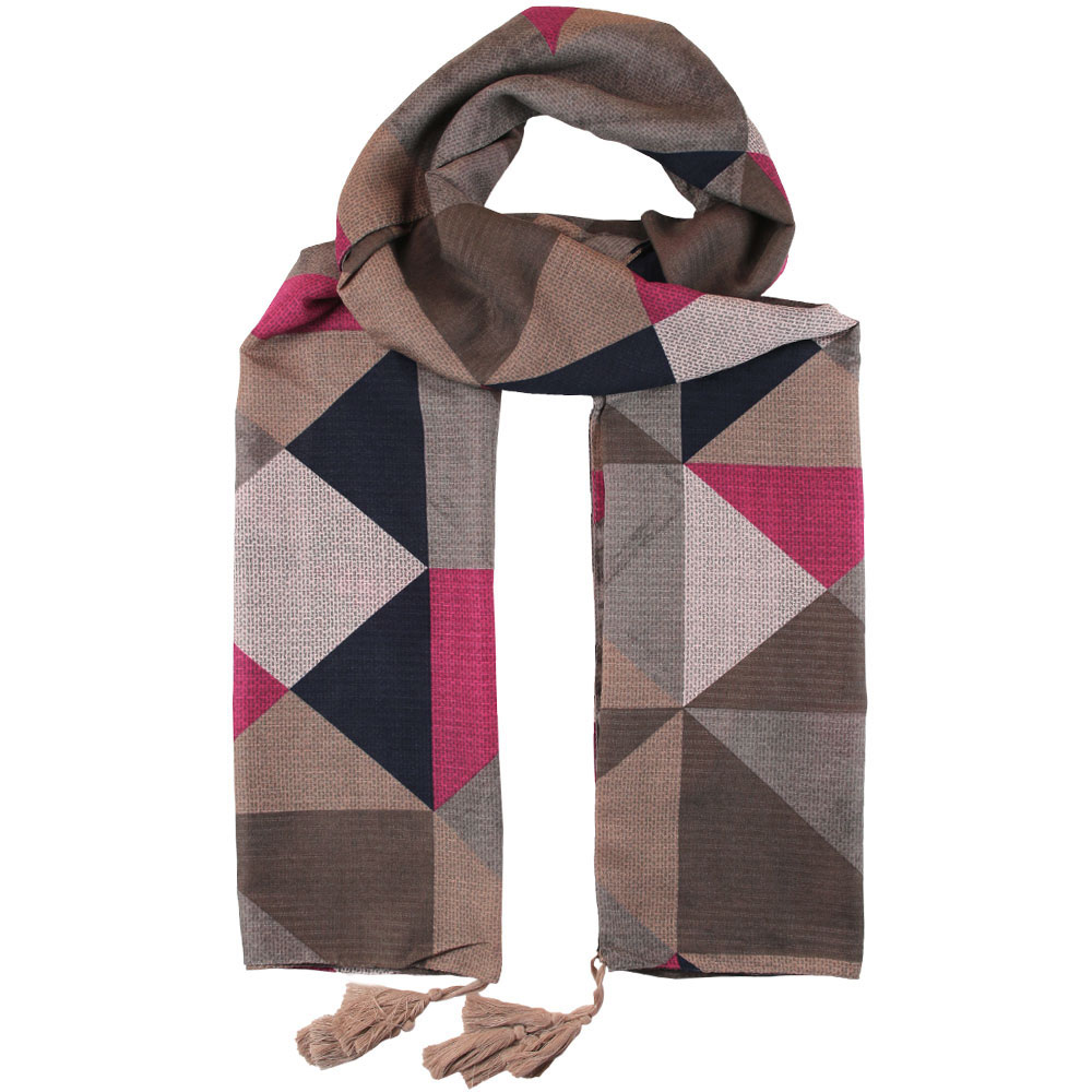 شال طرح دار بنفش سرخابی کد 50006