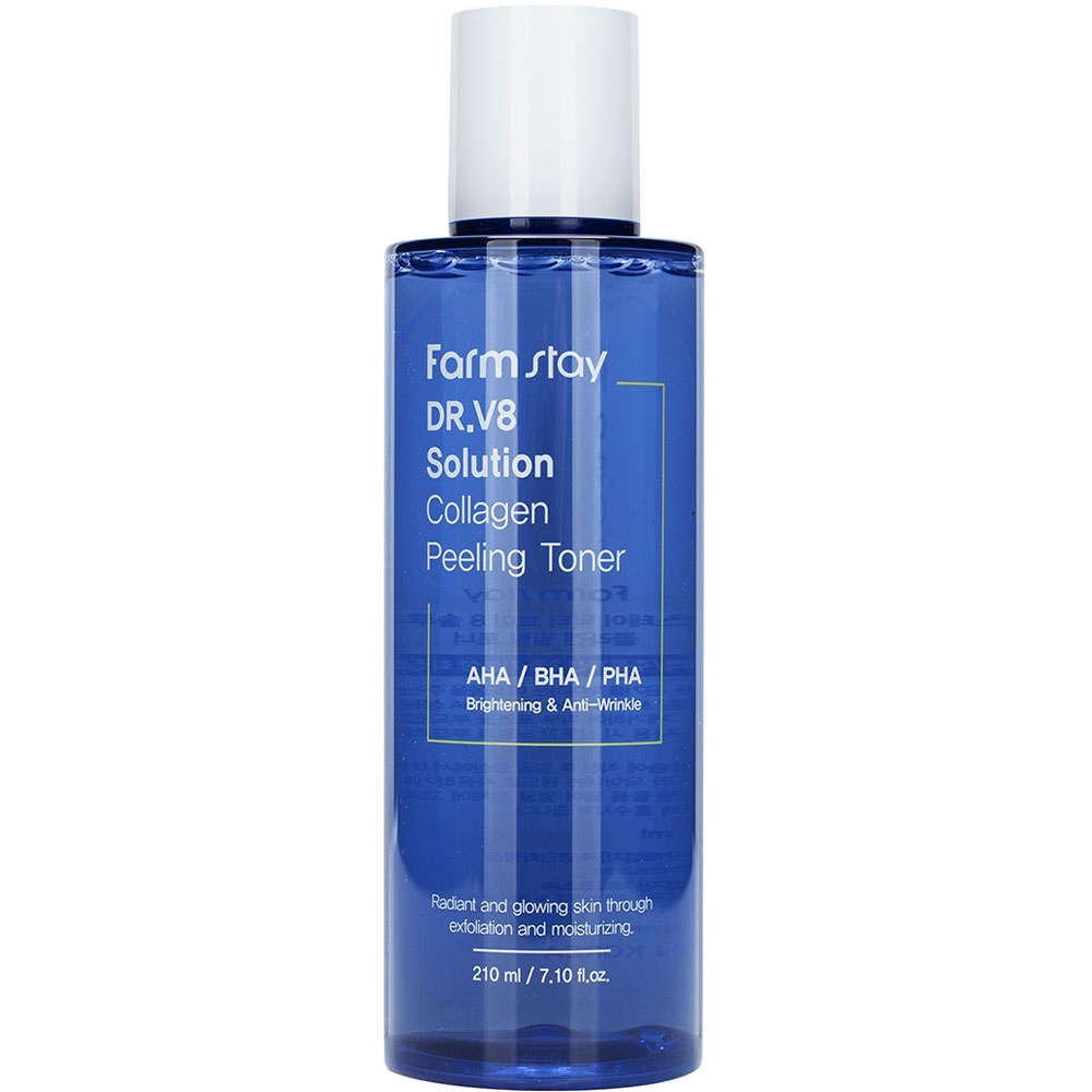 تونر پاک کننده و لایه بردار کلاژن DR.V8 فارم استی 210ml