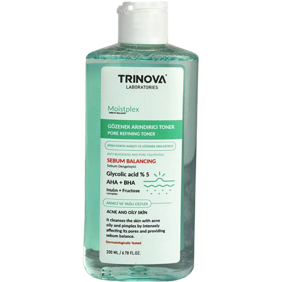 تونر حاوی گلیکولیک اسید 4% و AHA+ BHA ترینوا 200ml