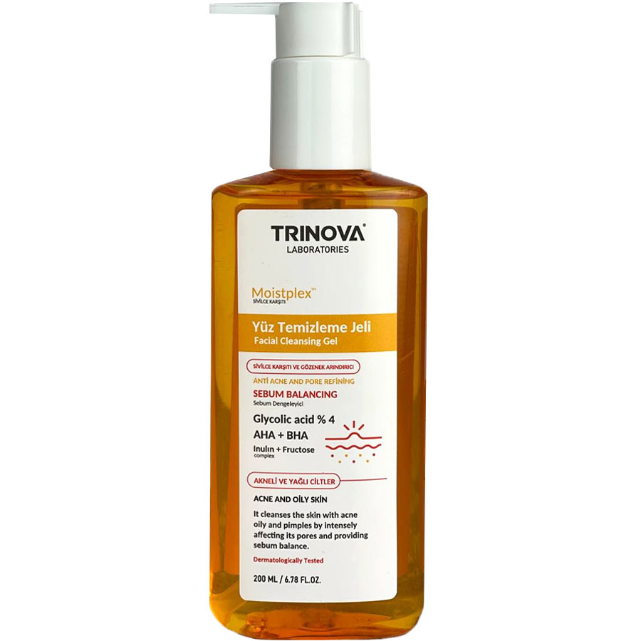 ژل شستشو حاوی گلیکولیک اسید 4% و AHA+ BHA ترینوا 200ml