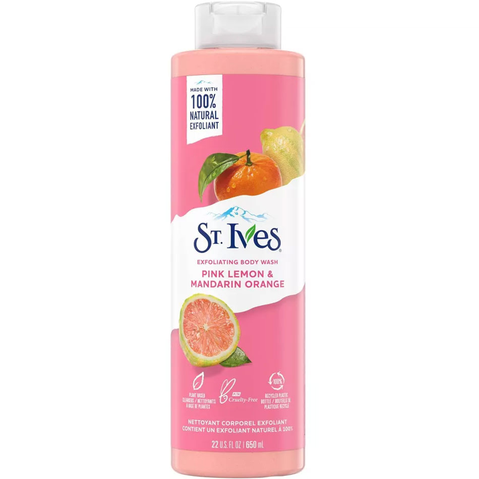 شامپو بدن اسکرابی لیمو صورتی و پرتقال ماندارین سینت ایوز 650ml