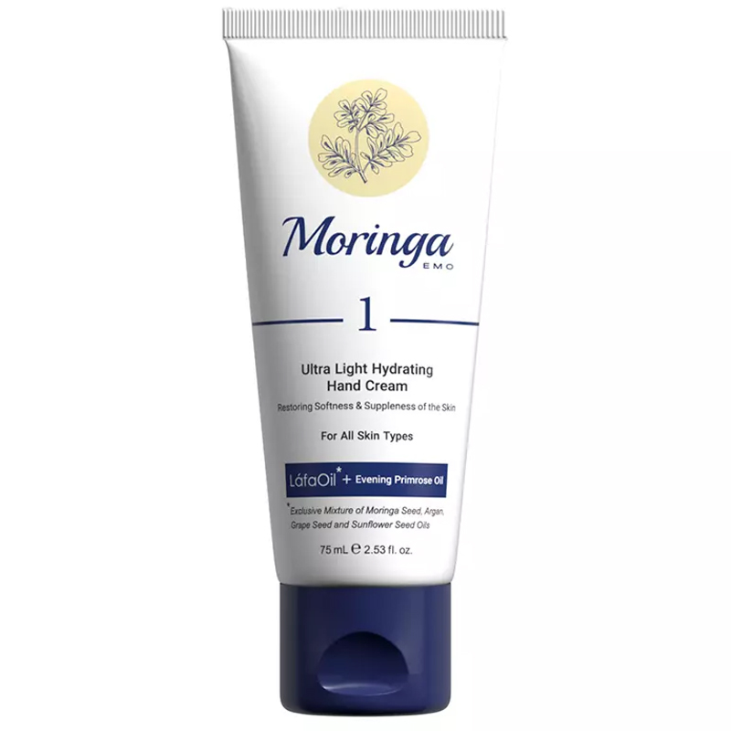 کرم دست آبرسان فوق سبک مناسب انواع پوست 1 مورینگا امو 75ml