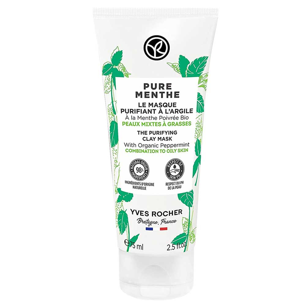 ماسک خاک رس و نعنا پوست های چرب و مختلط ایوروشه 75ml