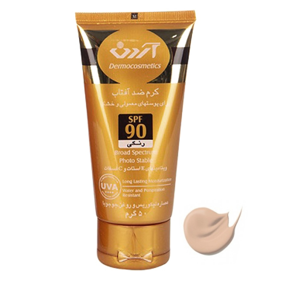 کرم ضدآفتاب رنگی SPF90 آردن پوست معمولی و خشک
