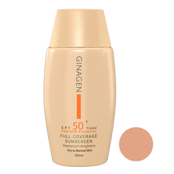 کرم ضد آفتاب رنگی ژیناژن SPF50 پوست خشک و نرمال