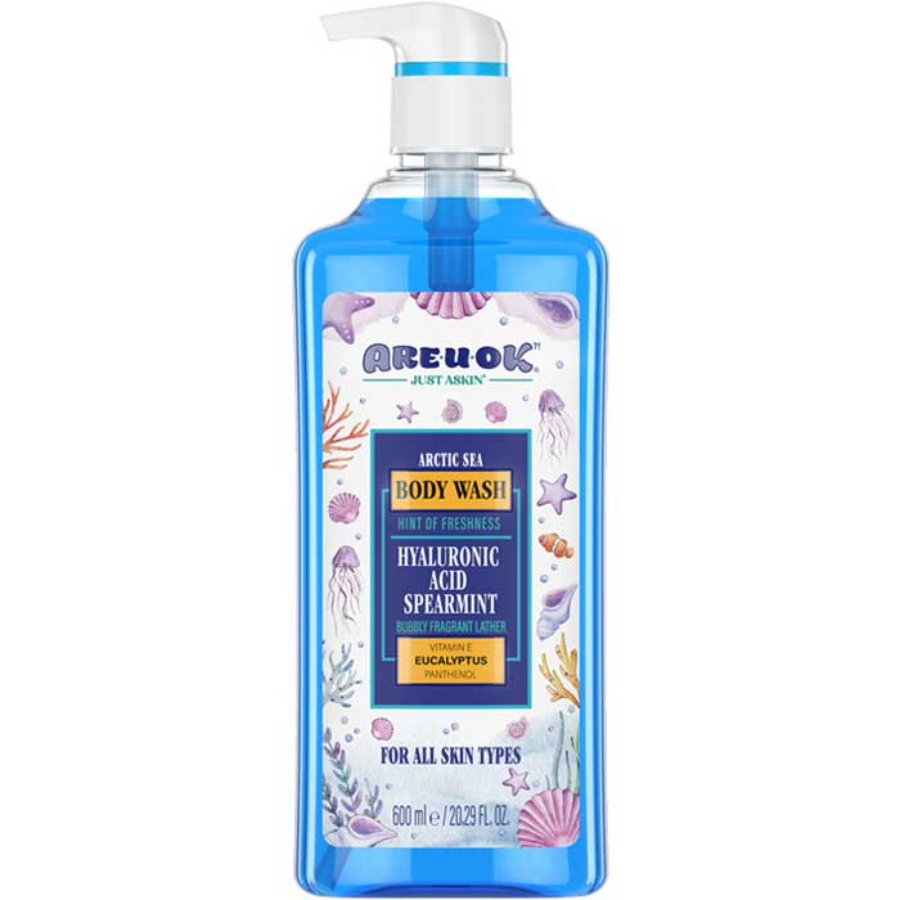 شامپو بدن خنک کننده آر یو اکی عصاره دریایی 600ml