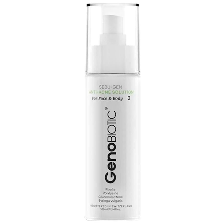 محلول ضد آکنه صورت و بدن ژنوبایوتیک Sebu-gen مدل 2