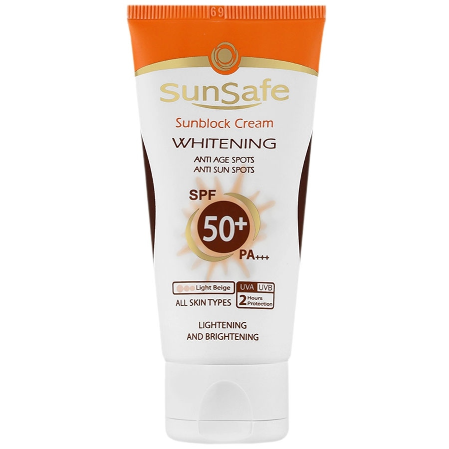 کرم ضد آفتاب روشن کننده سان سیف spf50 بژ روشن