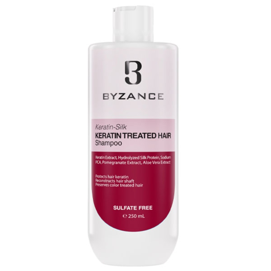 شامپو فاقد سولفات بیزانس مو کراتین و رنگ شده