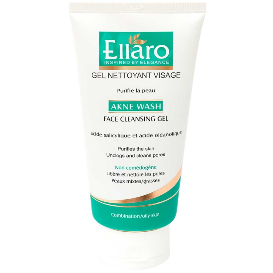 ژل شستشوی صورت پوست چرب و مختلط Acne Wash الارو 150ml