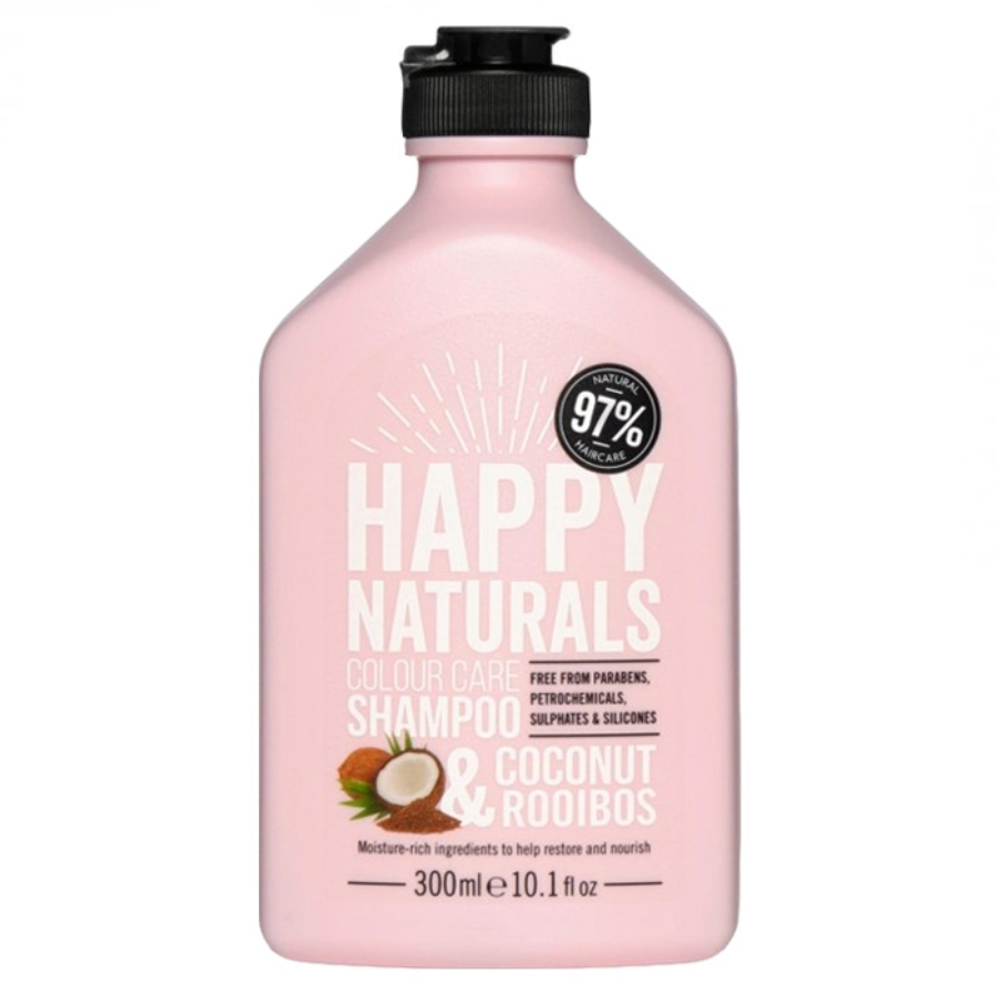 شامپو موهای رنگ شده عصاره نارگیل و گیاه رویبوس هپی نچرال 300ml