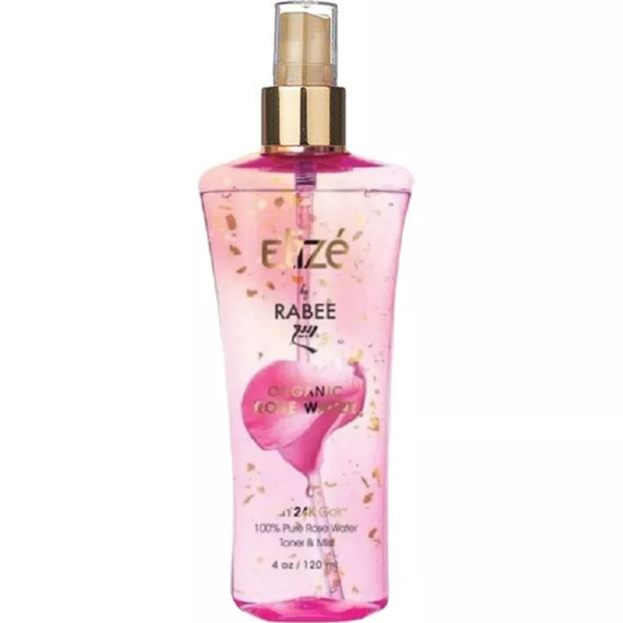 اسپری تونر گلاب حاوی تراشه طلا الیزه ربیع 120ml