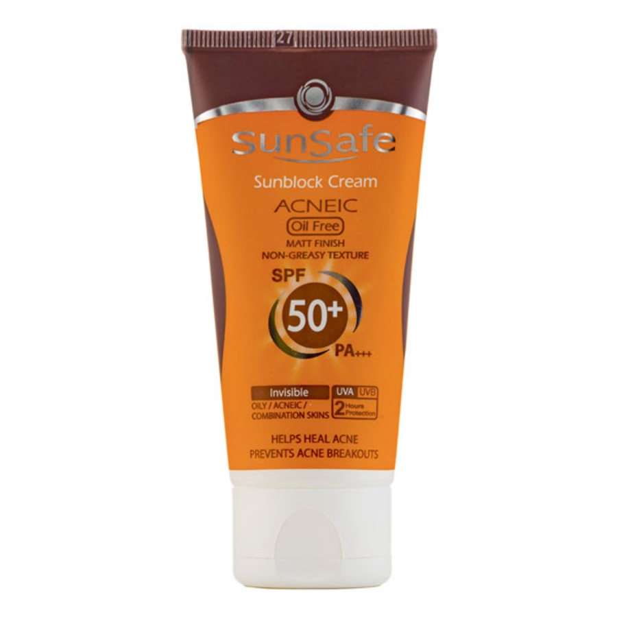 کرم ضد آفتاب SPF50 سان سیف پوست های چرب و آکنه ای 