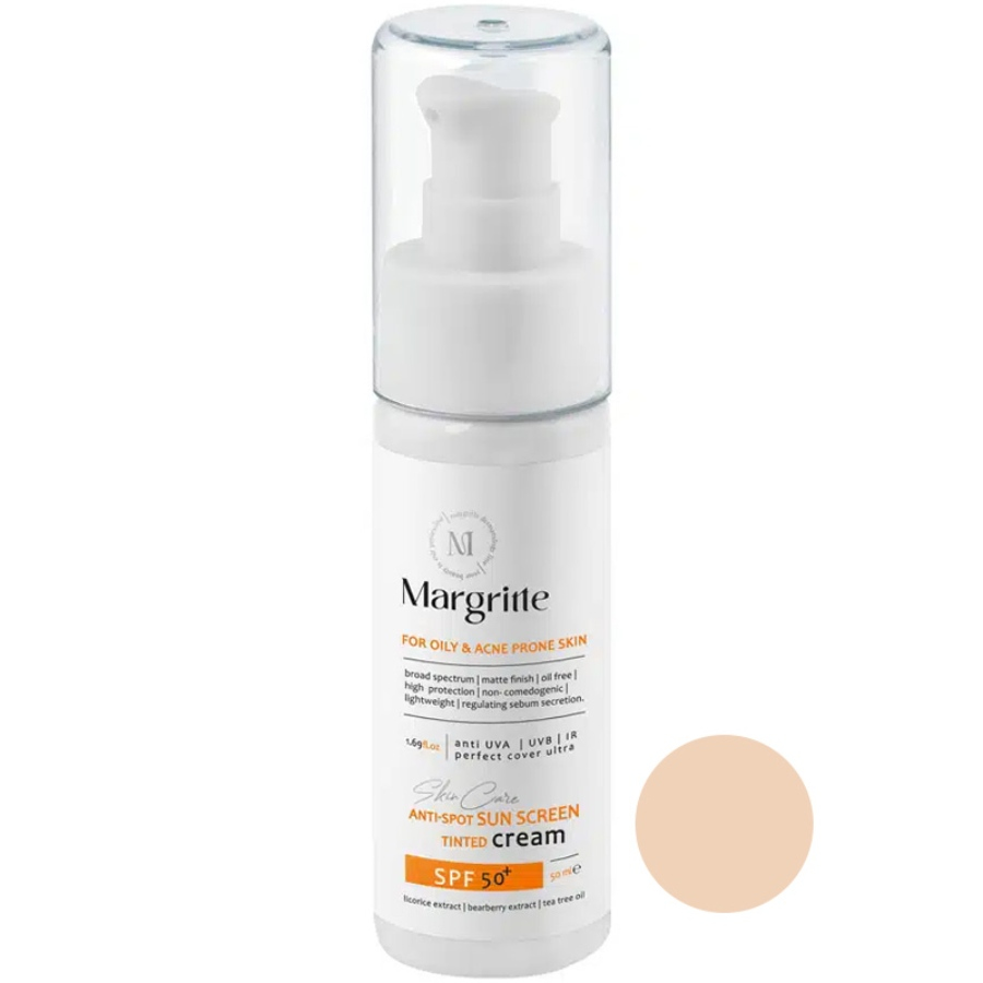کرم ضد آفتاب روشن کننده پوست چرب مارگریت SPF50 