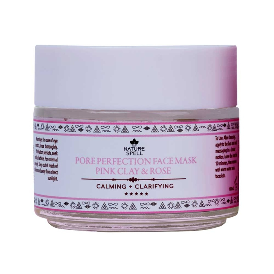 ماسک صورت خاک رس صورتی و گل رز نیچر اسپل 100ml